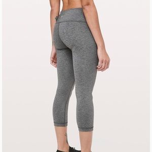wunder under crop lulu leggings in heather gray